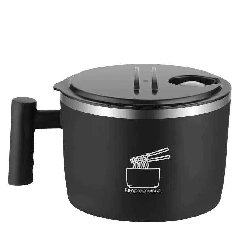 Praktische Edelstahl Schüssel mit Deckel für Büro & Camping Peks-Shop