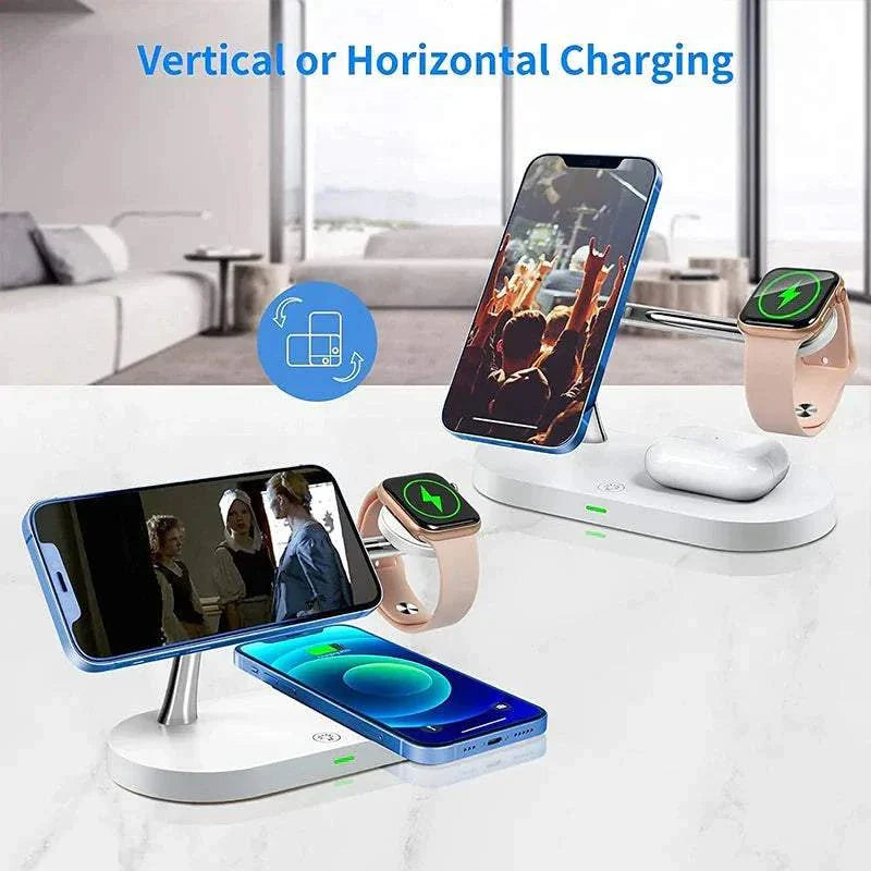 Magnetische 3-in-1 kabellose Ladestation mit Schnellladefunktion für iPhone, Apple Watch und AirPods