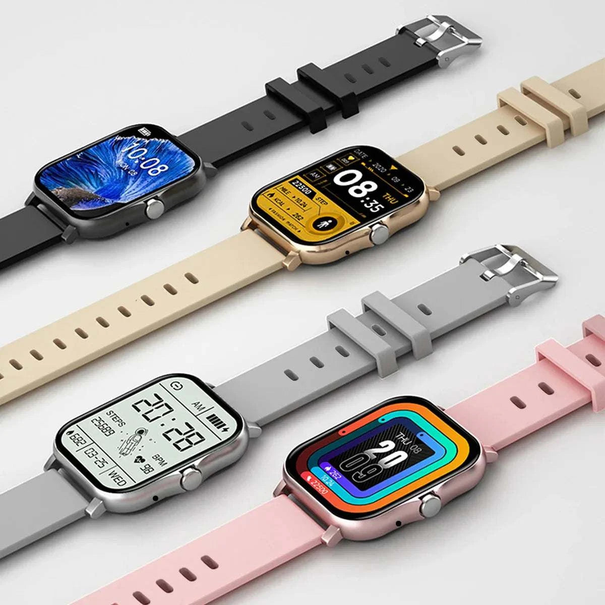 Smartwatch mit Voll-Touchscreen, Blutdruckmessgerät und Kalorienzähler für Fitness und Stil