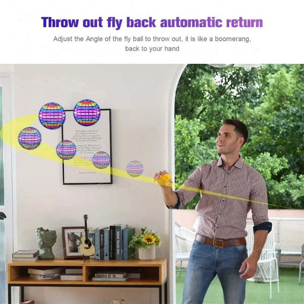 Leuchtende Flugkugel Boomerang Spielzeug Gyro Action