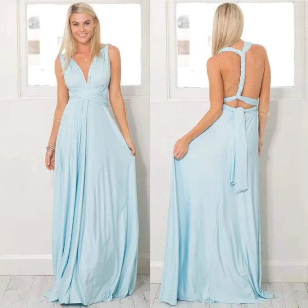 Wandelbares Maxi-Wickelkleid Boho Chic Vielseitig Rückenfrei