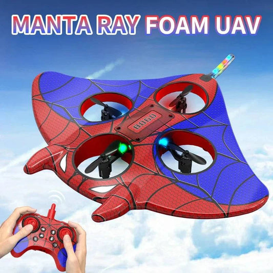 Stunt Spider Manta Ray drone flying indoors performing stunts