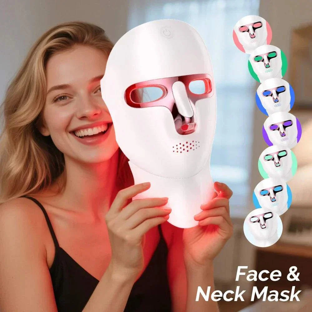Kabellose Photon Hautpflege Maske mit LED für Gesicht und Nacken zur Hautstraffung