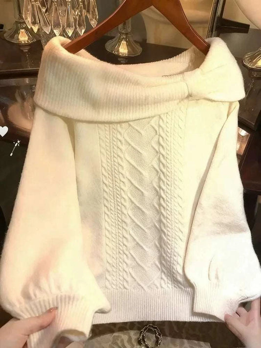 Kawaii Patchwork Strickpullover warm und stylisch für Alltag und Freizeit