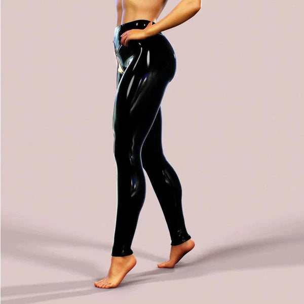 Highwaist Metallisch Slim Fit Pencilhose Elastisch