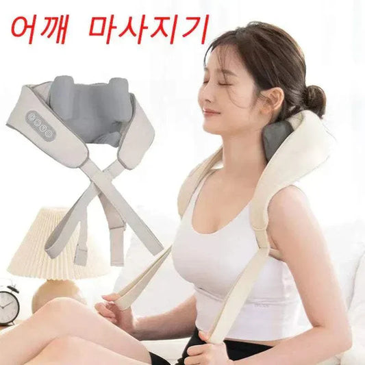 Ergonomisches Warme Massage Schultertuch für Nacken- und Schultermassage mit Wärmefunktion zur Tiefenentspannung und Durchblutungsförderung