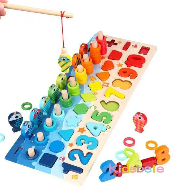 Montessori Holzspielset zum Fischen