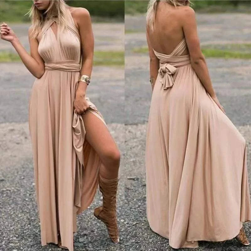 Wandelbares Maxi-Wickelkleid im Boho Chic Stil