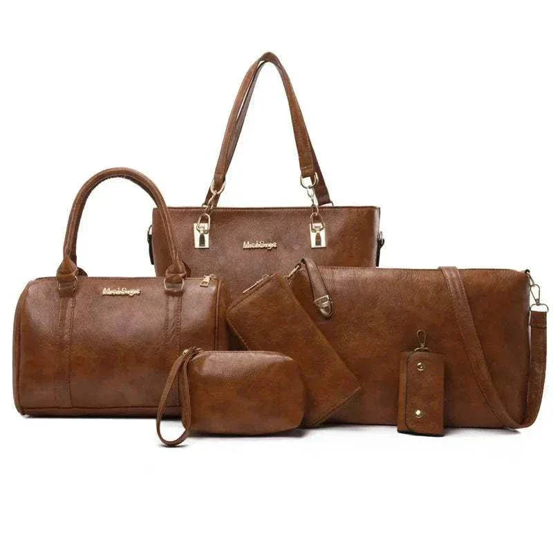 Leder Alltagstasche Set 4-teilig vielseitig stilvoll und praktisch