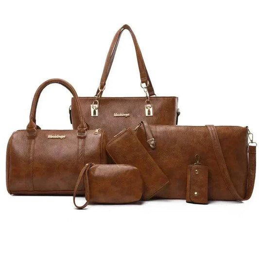Leder Alltagstasche Set 4-teilig vielseitig stilvoll und praktisch