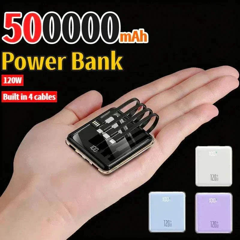 Mini Powerbank Pro kompakte Powerbank mit integrierten Kabeln zum schnellen Laden unterwegs