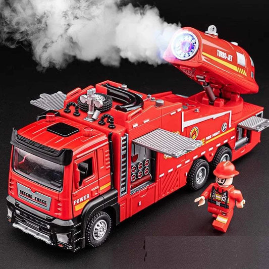 Feuerwehr Löschwagen Spielzeug mit Licht, Musik und Wasserspray für Rettungsspiele zuhause
