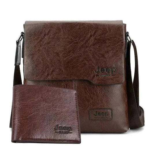Urban Leder Seiten-Tasche praktische Crossbody Tasche für 2 Geldbörsen und Alltagssicherheit