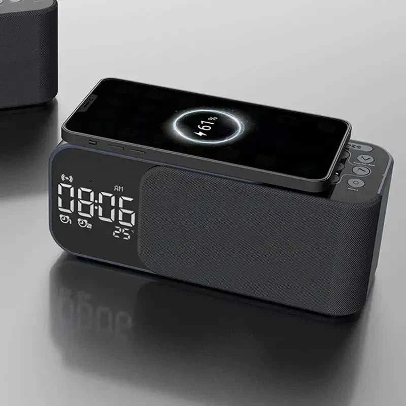 3in1 Kabelloses Ladegerät mit Bluetooth-Lautsprecher, Nachtlampe und Ladestation im eleganten Design