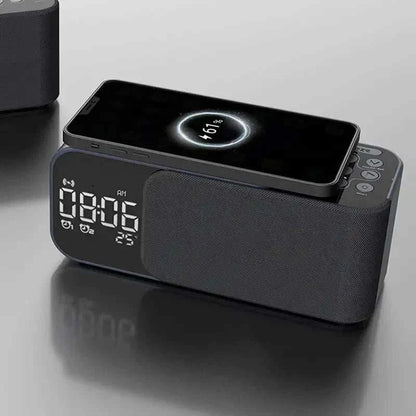 3in1 Kabelloses Ladegerät mit Bluetooth-Lautsprecher, Nachtlampe und Ladestation im eleganten Design